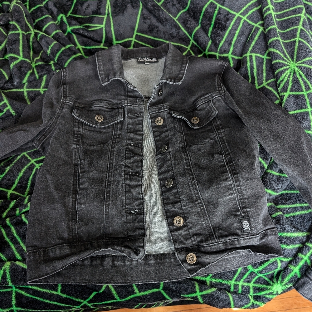 Sourpuss brand black jean jacket